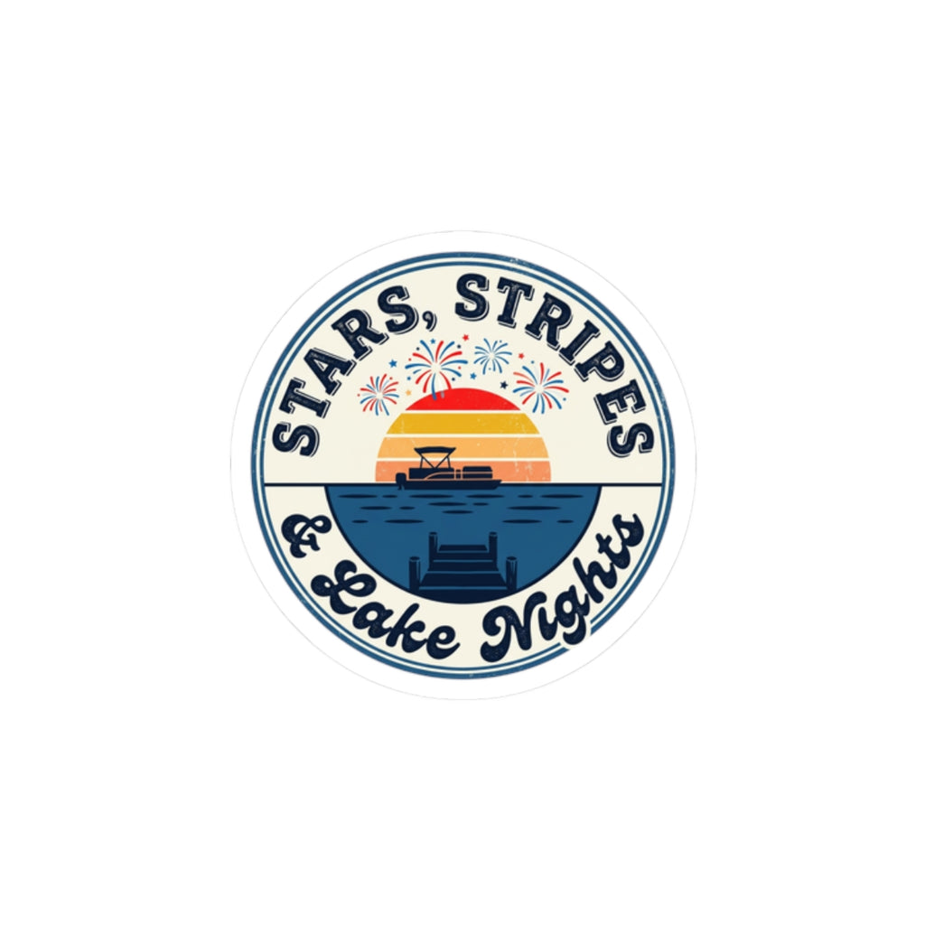 Stars, Stripes & Lake Nights Kiss-Cut Stickers | vintage Americana, coastal summer
