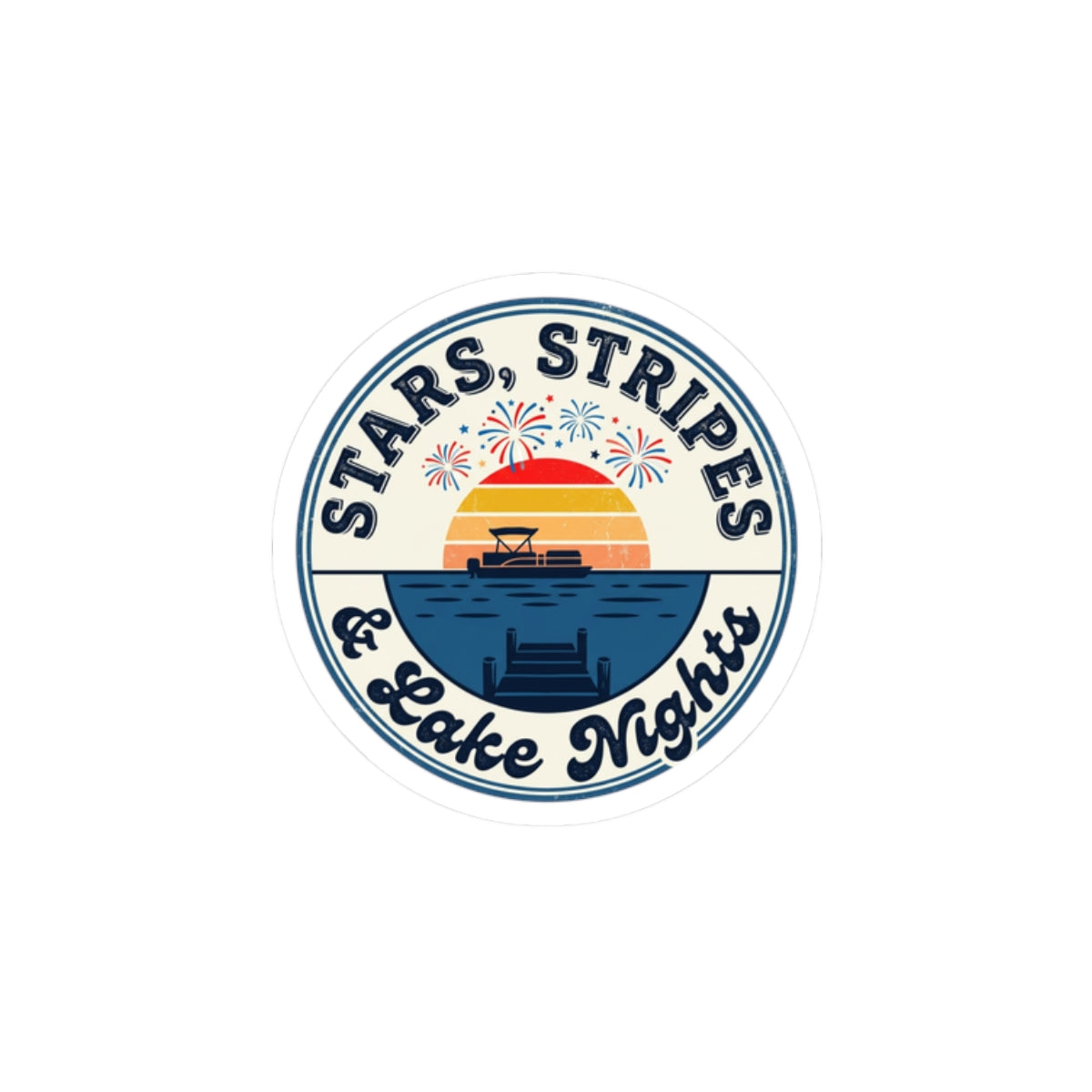 Stars, Stripes & Lake Nights Kiss-Cut Stickers | vintage Americana, coastal summer