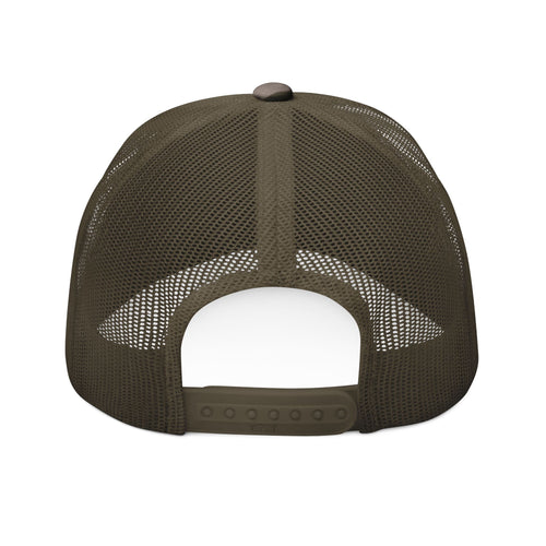 Camouflage Trucker Hat — Embroidered USA Flag Patch with 250 Badge